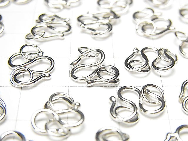 Silver925 with Jump Ring W Hook 8 mm, 9 mm, 10 mm Rhodium Plated 2 pcs $2.79