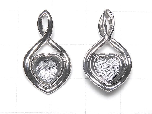Meteorite (Muonionalusta) Heart Pendant 24 x 15 x 6 mm Silver 925