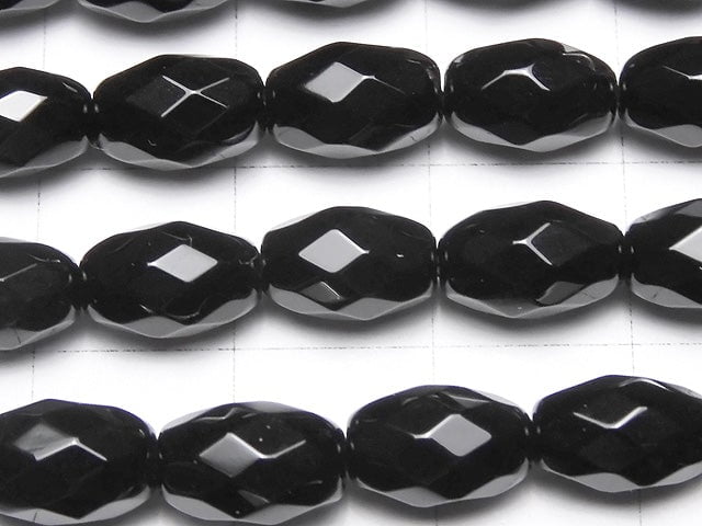 1strand $8.79! Onyx  Faceted Rice 9x6x6mm 1strand beads (aprx.15inch/36cm)