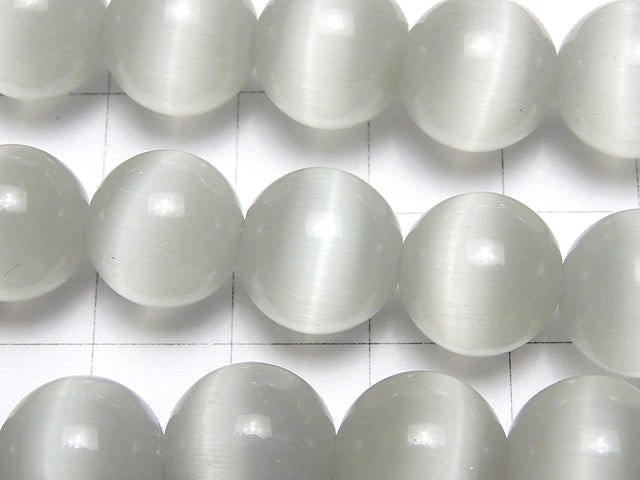 1strand $4.79! Light gray color Cat's Eye (Glass) Round 12mm 1strand beads (aprx.14inch / 34cm)