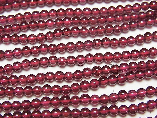 Garnet AAA- Round 3mm 1strand beads (aprx.15inch/38cm)