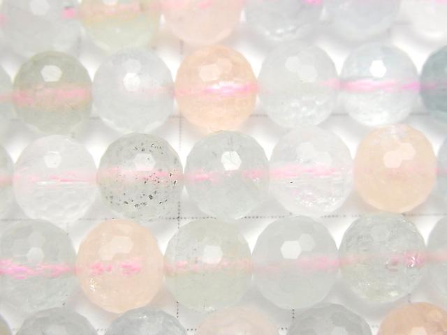 [Video]High Quality! Beryl Mix (Multi Color Aquamarine) AAA 128 Faceted Semi Faceted Round 8 mm half or 1 strand beads (aprx.15 inch / 37 cm)