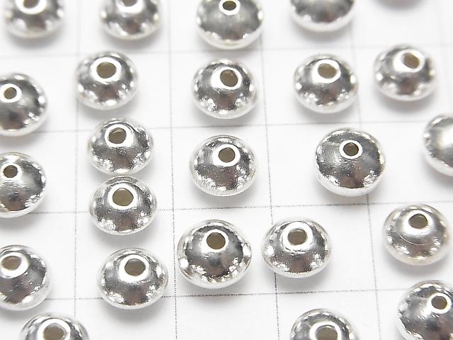 Karen Hill Tribe Silver Abacus(Roundel) 7 x 7 x 5 mm White Silver 3 pcs