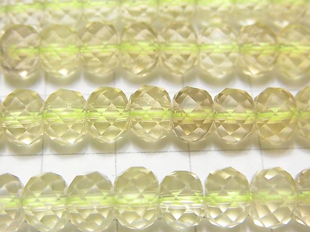 High quality Lemon Quartz AAA Faceted Button Roundel 8 x 8 x 6 mm half or 1 strand beads (aprx.15 inch / 38 cm)