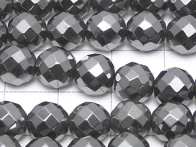 Magnetic! Hematite  64Faceted Round 8mm 1strand beads (aprx.15inch/38cm)