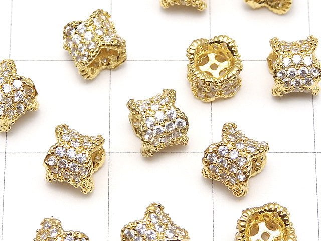 Metal Parts Roundel 6 x 6 x 4.5 gold color (with CZ) 1 pc $2.49!