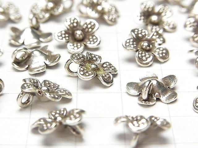Karen Hill Tribe silver flower charm 12 x 12 x 3 mm 1 pc $2.19!