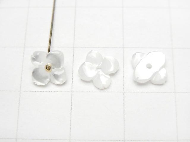 [Video] High quality White Shell (Silver-lip Oyster) AAA Flower (4pcs flower) [6mm] [8mm] [10mm] Central hole 4pcs $3.19