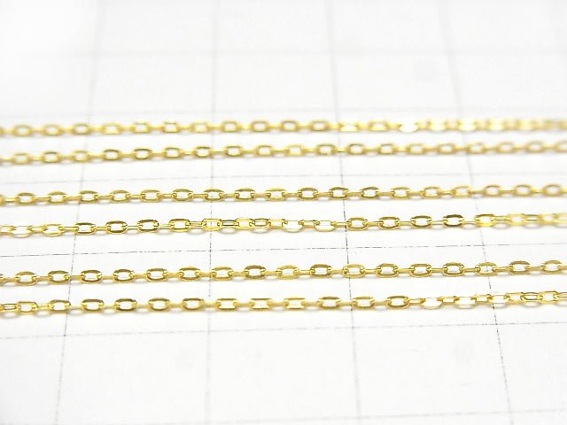 Silver925 Flat Cable Chain 1mm 18KGP 10cm