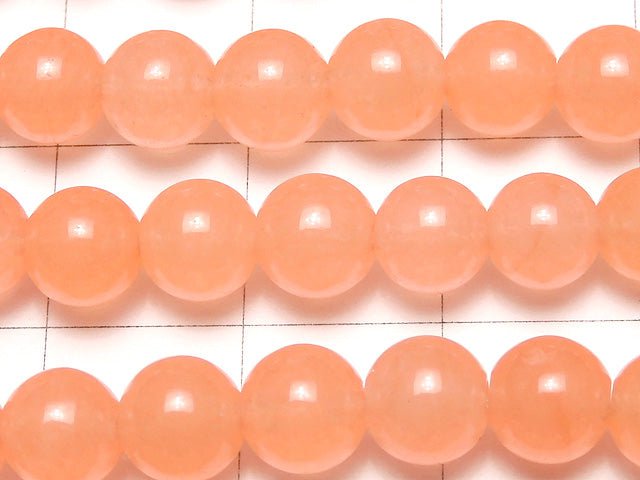 Pink Orange Jade Round 6mm 1strand beads (aprx.15inch / 36cm)