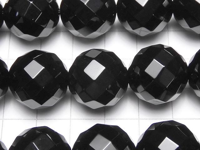 Onyx  64Faceted Round 18mm 1/4 or 1strand beads (aprx.14inch/35cm)