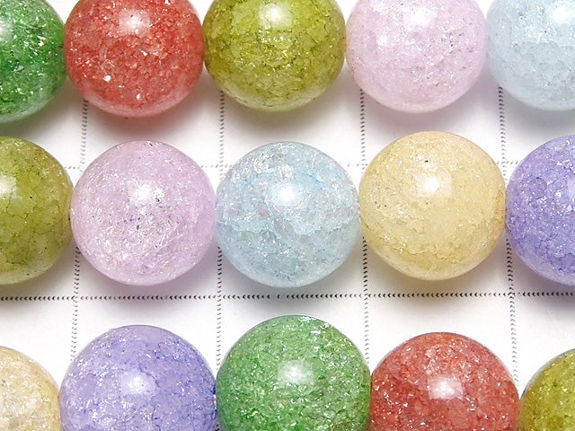[Video] 1strand $8.79! Multi Color Cracked Crystal Round 10mm NO.2 1strand beads (aprx.15inch / 36cm)