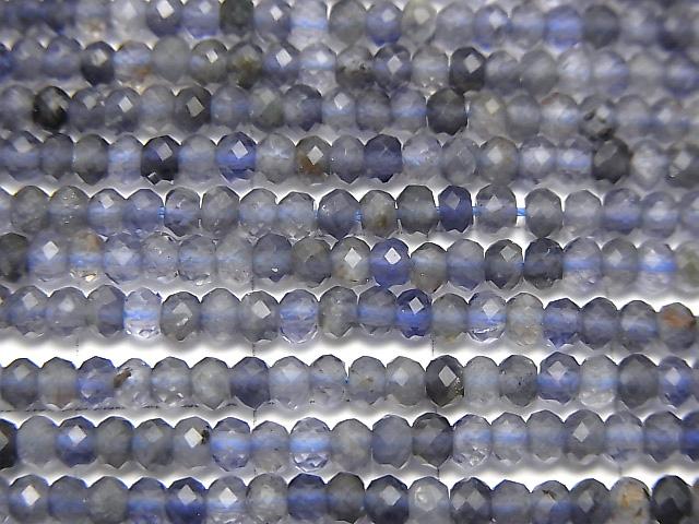 [Video] High Quality! Iolite AAA Faceted Button Roundel 2.5x2.5x1.5mm 1strand beads (aprx.12inch / 30cm)
