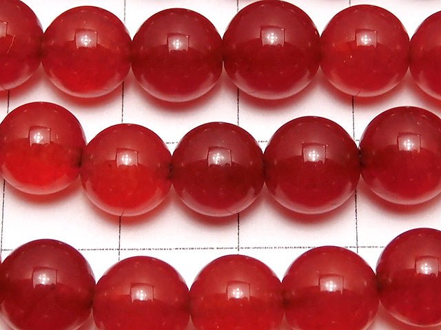 Red Color Jade (Clear Type) Round 8mm 1strand beads (aprx.15inch / 37cm)