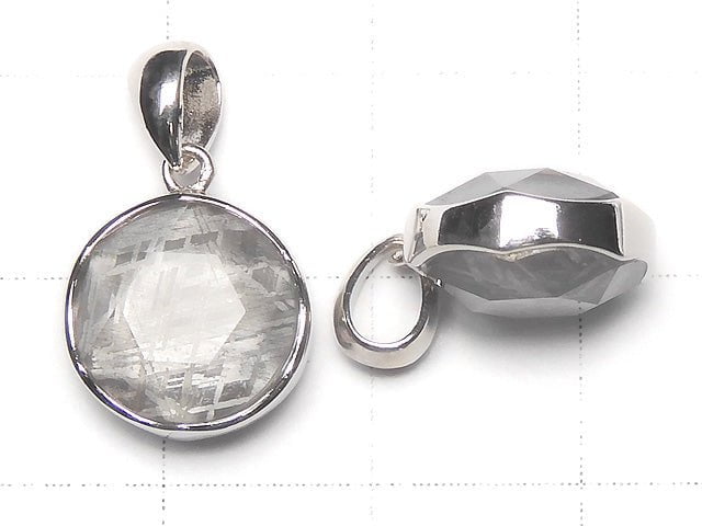 [Video] Meteorite Natural Color Pendant Both Side Finish 12mm Silver925