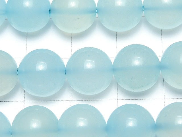 [Video] Sea blue Chalcedony AAA - Round 10 mm half or 1 strand beads (aprx. 15 inch / 36 cm)