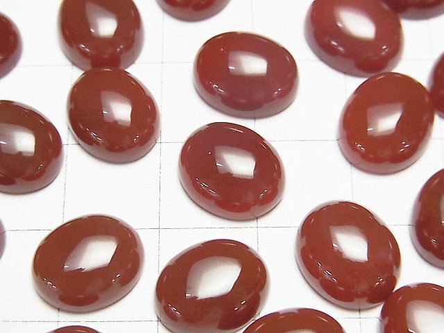 [Video] Red Agate AAA Oval Cabochon 12x10mm 2pcs