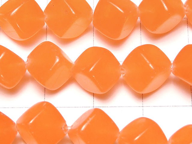 1strand $6.79! Orange Jade Dice 9x9x9mm 1strand beads (aprx.15inch / 37cm)