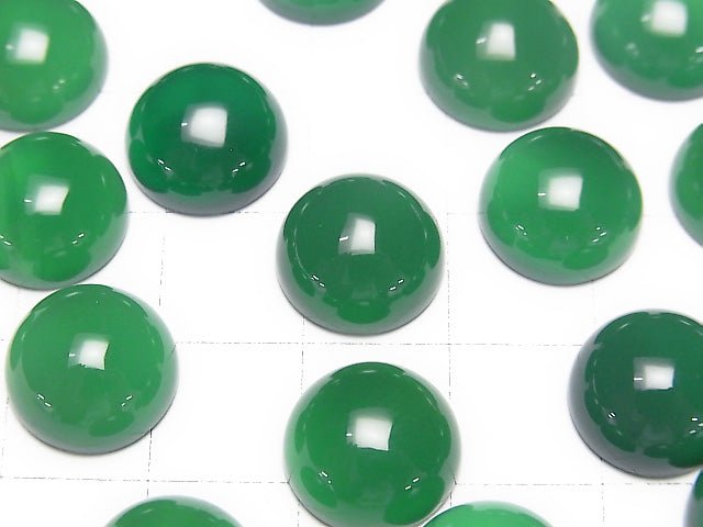 [Video] Green Onyx AAA Round Cabochon 12x12mm 5pcs