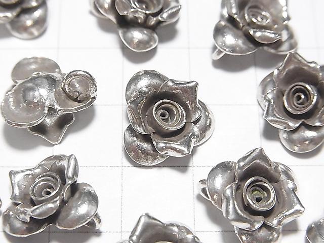 Karen Hill Tribe silver rose ornament charm 13 x 13 x 6 mm 1 pc $4.49