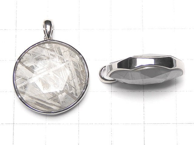[Video] Meteorite Natural Color Pendant Both Side Finish 22mm Silver925