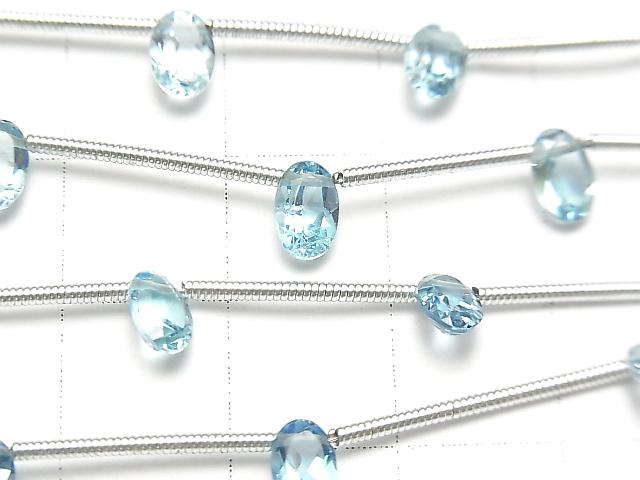 [Video] High Quality Swiss Blue Topaz AAA- Oval Faceted 6 x 4 x 3 mm half or 1 strand (8 pcs)