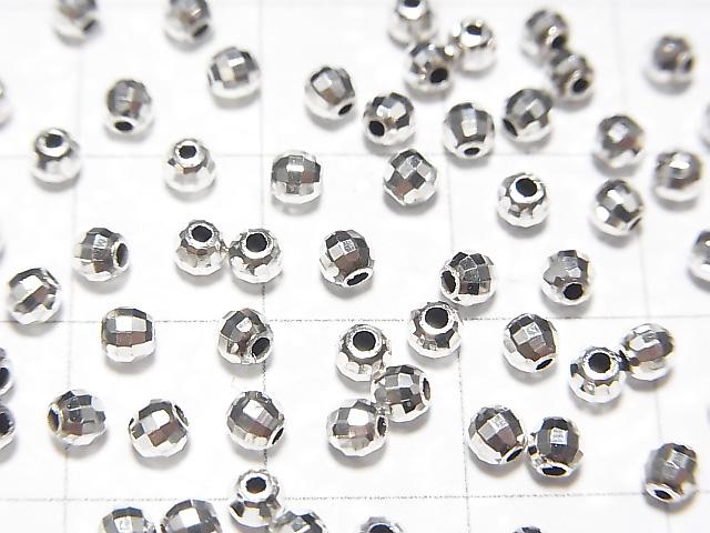 Silver925  Faceted Round 3mm  No coating  20pcs $3.79