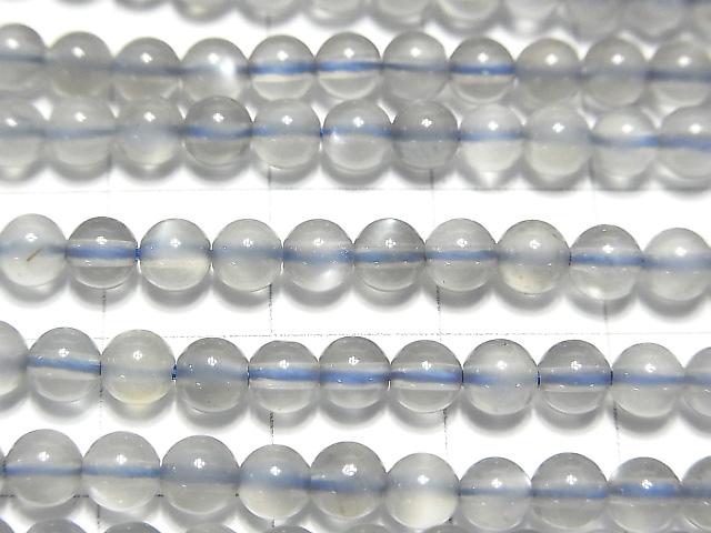 [Video] Gray Moonstone AAA- Round 4mm 1strand beads (aprx.15inch / 38cm)