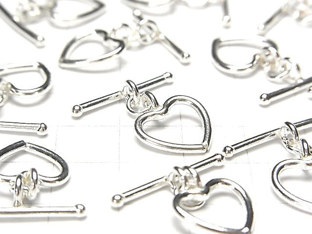 Karen Hill Tribe Silver Heart Toggle White Silver 1pair $3.59!