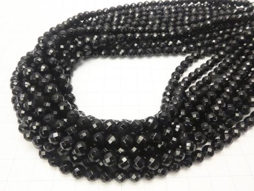 1strand $5.79! Onyx  64Faceted Round 6mm 1strand (aprx.15inch/37cm) - wholesale gemstone beads, gemstones - kenkengems.com