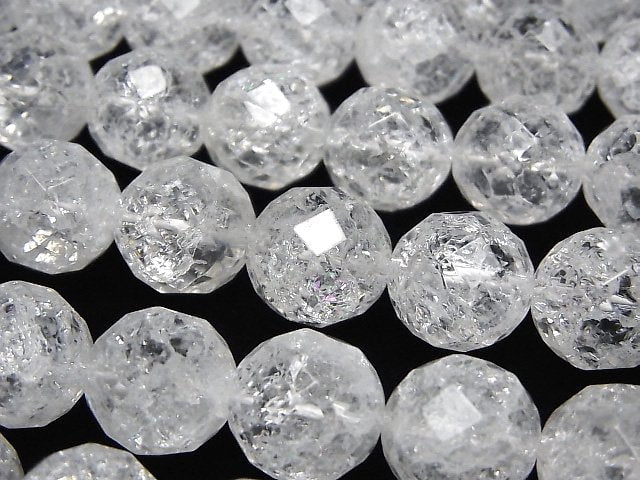 [Video]Cracked Crystal 64Faceted Round 12mm half or 1strand beads (aprx.15inch/37cm)