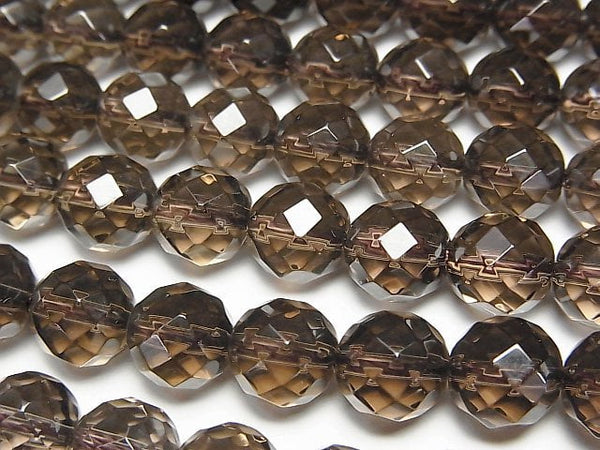 Smoky Quartz AAA 64Faceted Round 8mm half or 1strand beads (aprx.15inch/37cm)