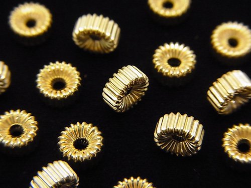 [K14 Yellow Gold] Line Carved Roundel  [3x1.5mm][4x2mm][5x2mm] 1pc