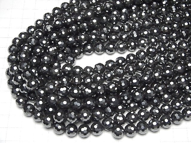 High Quality!  Hematite  128Faceted Round 10mm 1strand beads (aprx.15inch/37cm)