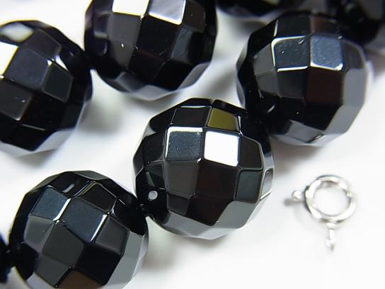 Sale!  Onyx  64Faceted Round 14mm half or 1strand (aprx.14inch/34cm) - wholesale gemstone beads, gemstones - kenkengems.com