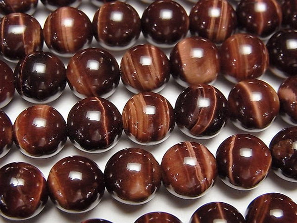[Video] Red Tiger's Eye AAA Round 8mm half or 1strand beads (aprx.15inch/37cm)