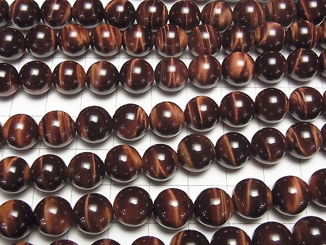 [Video] Top Quality Red Tiger's Eye AAA Round 10mm half or 1strand beads (aprx.15inch/36cm)