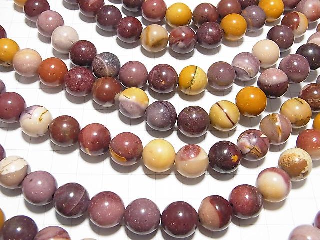 Mookaite Round 12 mm [2 mm hole] half or 1 strand beads (aprx.14 inch / 35 cm)
