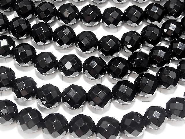 Sale! 1strand $11.79! Onyx 64 Faceted Round 12 mm [2 mm hole] 1strand beads (aprx.15 inch / 37 cm)