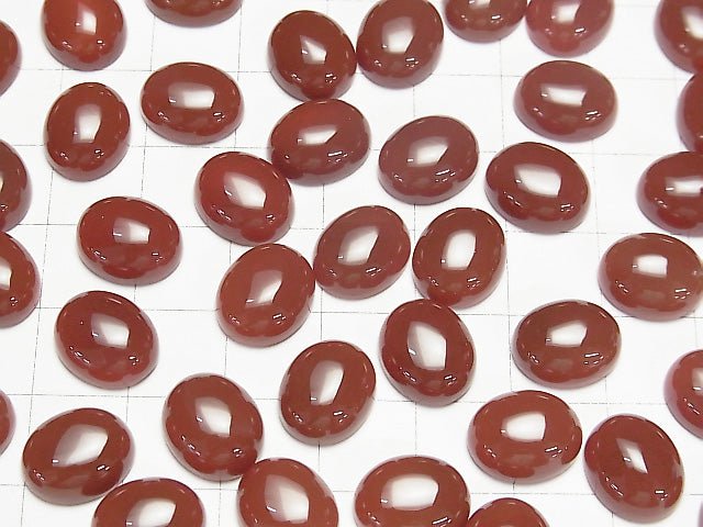 [Video] Red Agate AAA Oval Cabochon 12x10mm 2pcs