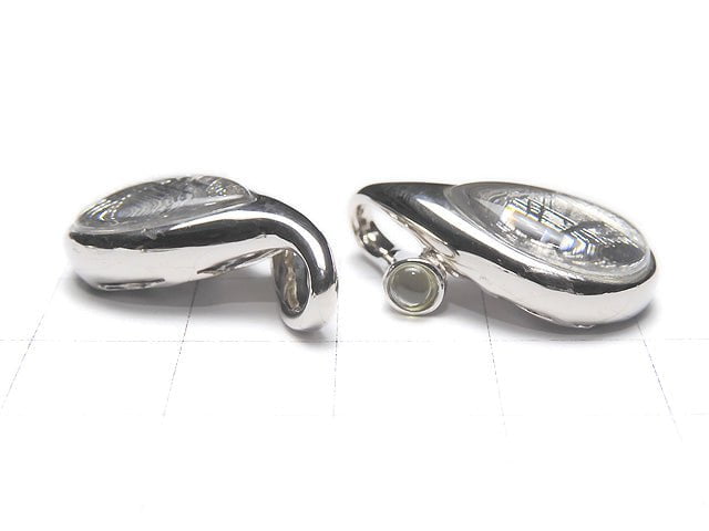 Meteorite (Muonionalusta) & Moldavite 1 stone! Drop Pendant Silver 925