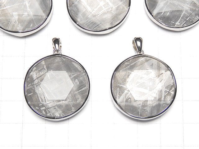 [Video] Meteorite Natural Color Pendant Both Side Finish 27mm Silver925