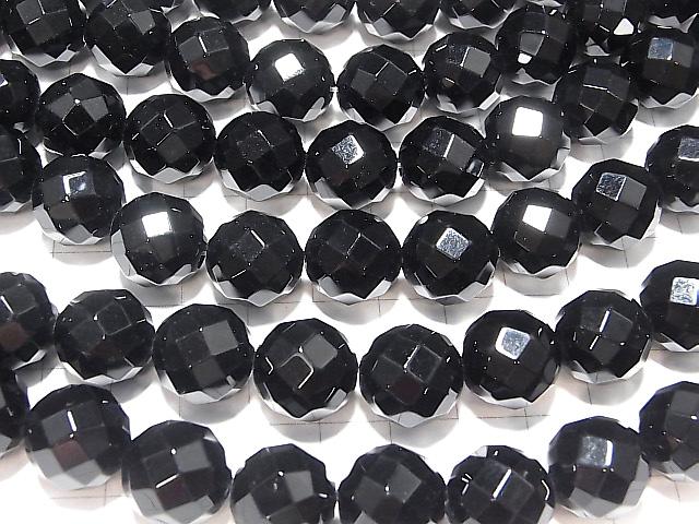 Onyx 64 Faceted Round 14 mm [2 mm hole] half or 1 strand beads (aprx.15 inch / 36 cm)