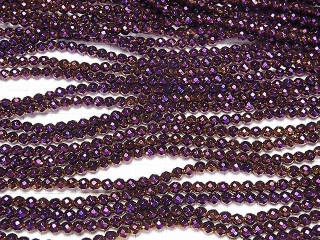 1strand $7.79! Hematite 32 Faceted Round 4 mm metallic purple 1 strand beads (aprx.15 inch / 37 cm)