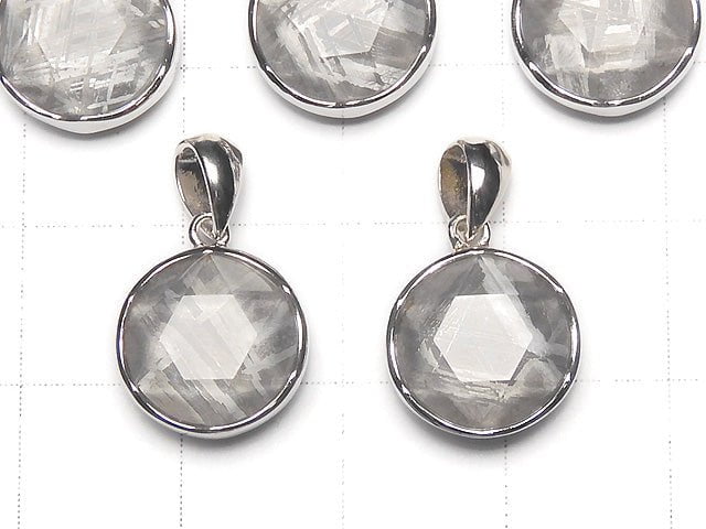 [Video] Meteorite Natural Color Pendant Both Side Finish 12mm Silver925