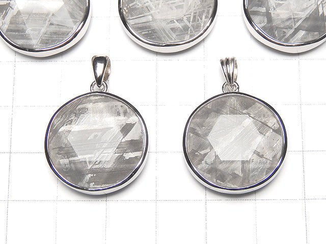 [Video] Meteorite Natural Color Pendant Both Side Finish 20mm Silver925