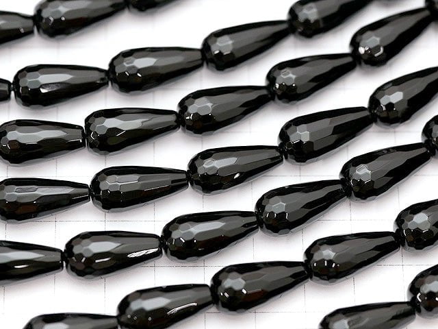 Onyx  Vertical Hole Faceted Drop 20x10x10mm half or 1strand beads (aprx.15inch/38cm)