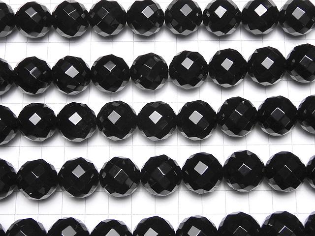 Onyx  64Faceted Round 18mm 1/4 or 1strand beads (aprx.14inch/35cm)