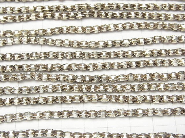 Karen Hill Tribe Silver  Line Carved Rice 4x4x4mm 1/4 or 1strand beads (aprx.26inch/64cm)