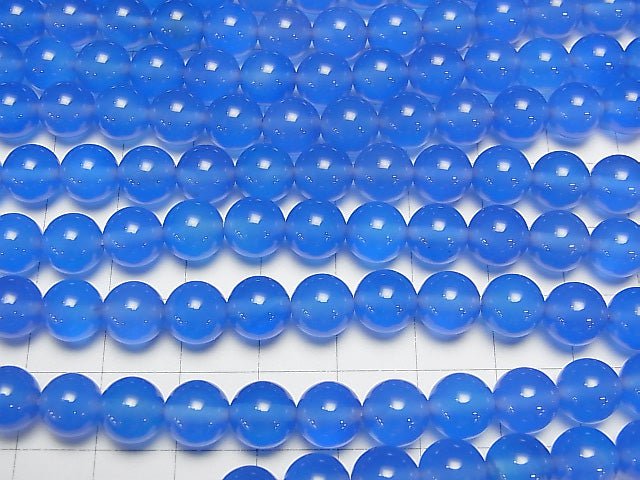 [Video] Blue Agate AAA Round 8mm 1strand beads (aprx.15inch / 36cm)